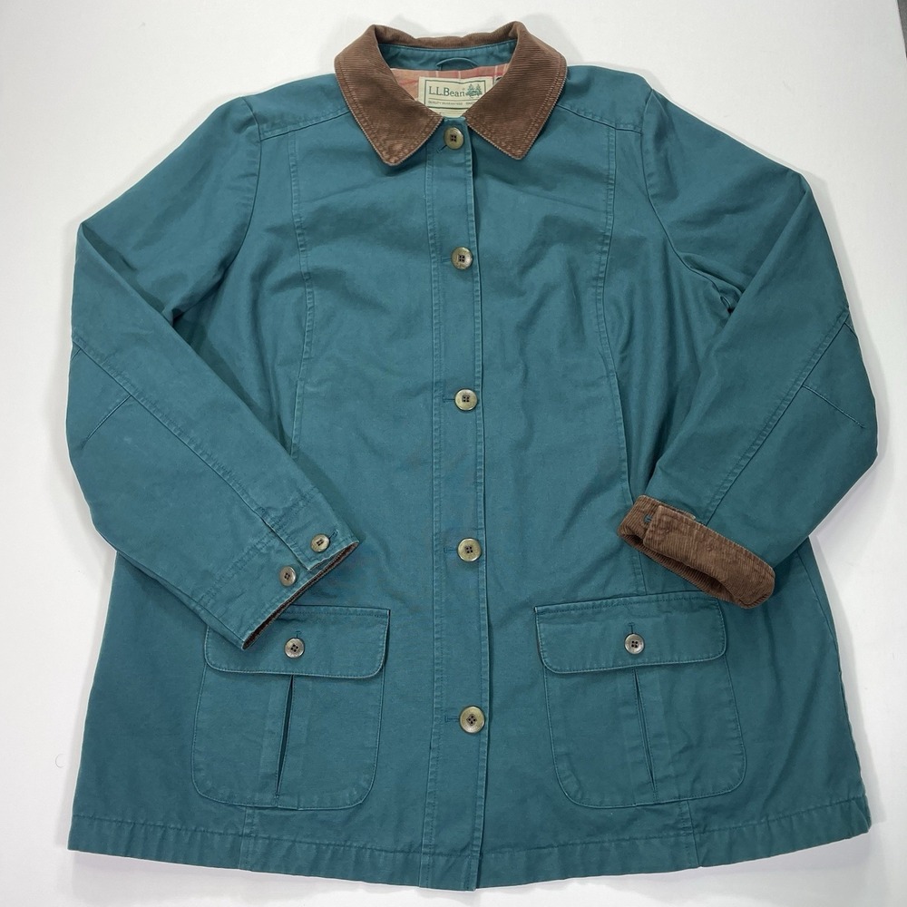 LL Bean Barn Chore Jacket Womens 1X Corduroy Collar NWT Button